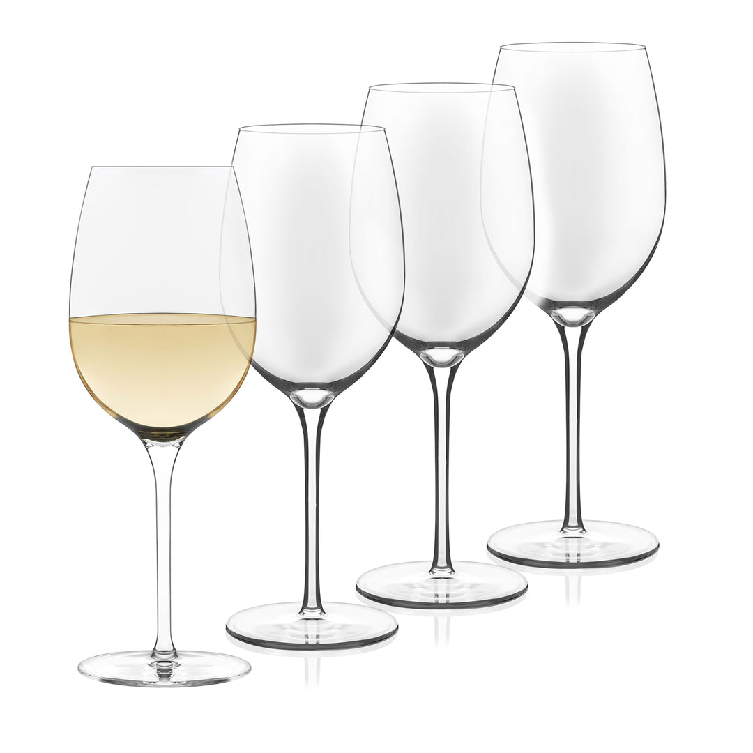 All-purpose stemware set for everyday use, casual dining, parties, and entertaining — includes four 16-ounce stemmed wine glasses (3.37-inch diameter by 9.03-inch height)