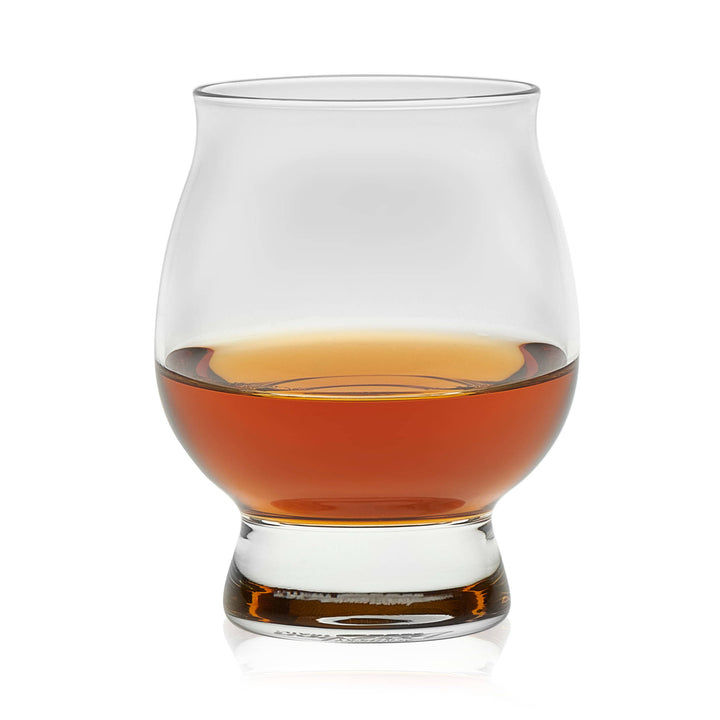 Libbey Signature Kentucky Bourbon Trail Juego de degustación de whisky, 4 vasos de whisky con paleta de madera