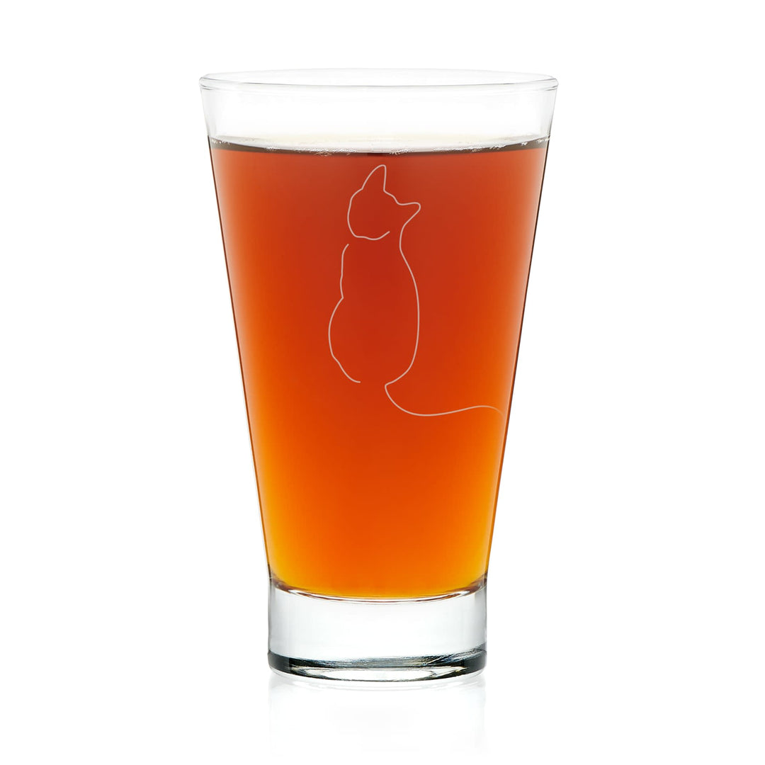 Versatile hi-ball glass features sophisticated cat illustration and is perfect for serving cocktails, water, soda, smoothies and more