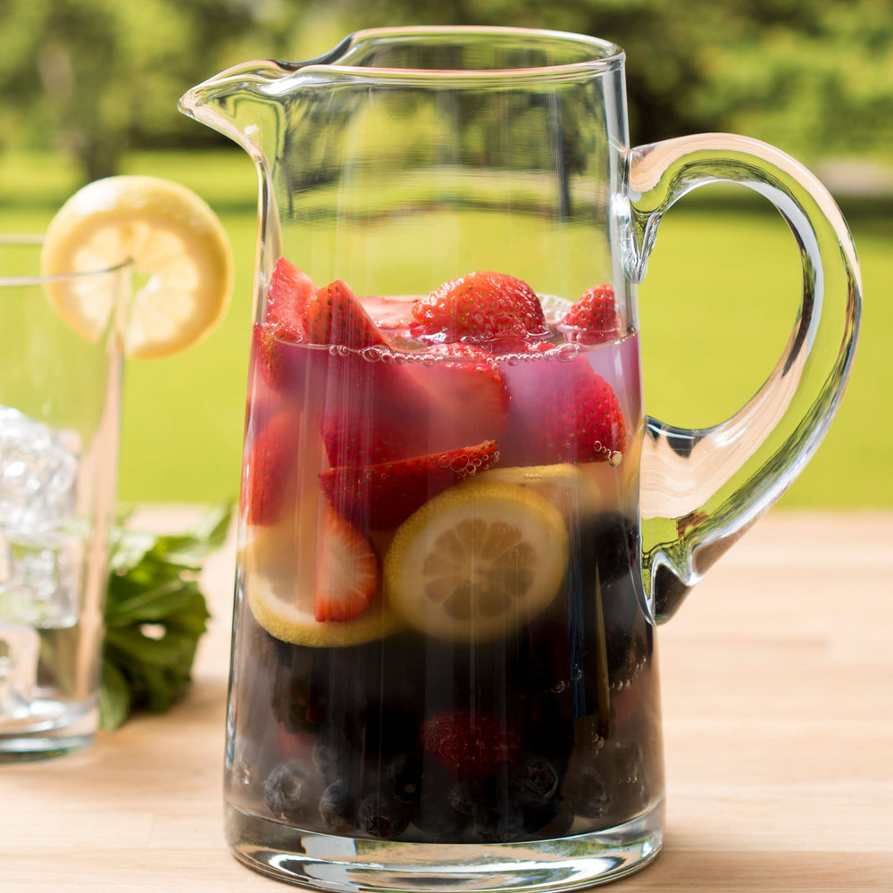 Beautifully clear glass showcases lemonade, iced tea and water alike