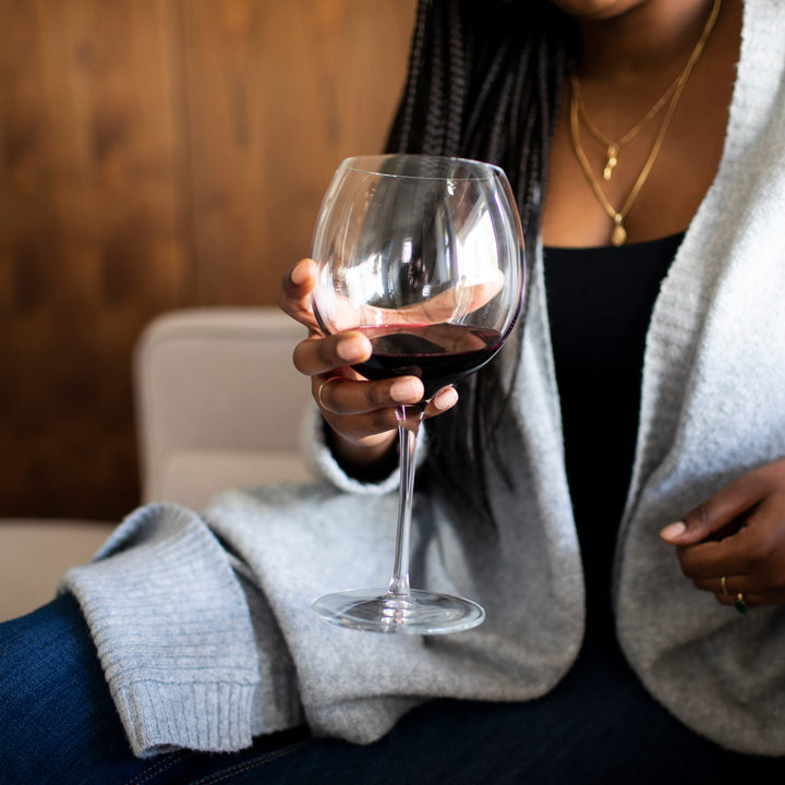 Wide bowl of red wine glass enhances aromas and flavors; can also be used for serving chilled water, cocktails, and more