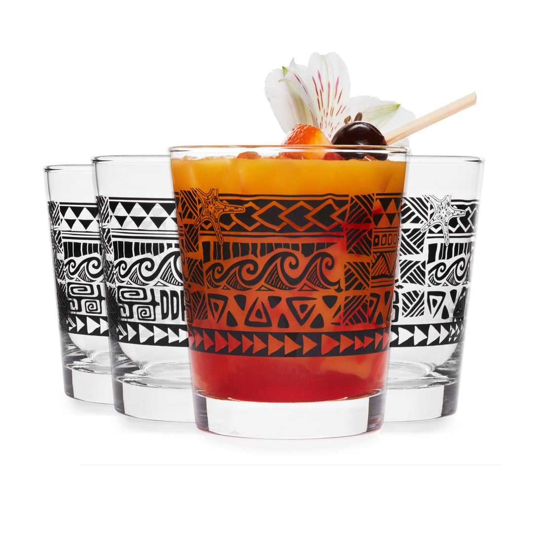 Vintage-style tiki rocks glasses add the perfect amount of Pacific Island culture to your next summer celebration or tropical party