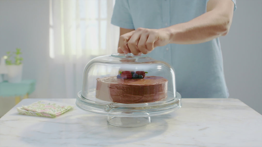 Service en verre multi-usages 6 en 1 Libbey Selene, bol à punch, bol à chips et à trempette, présentoir à gâteaux