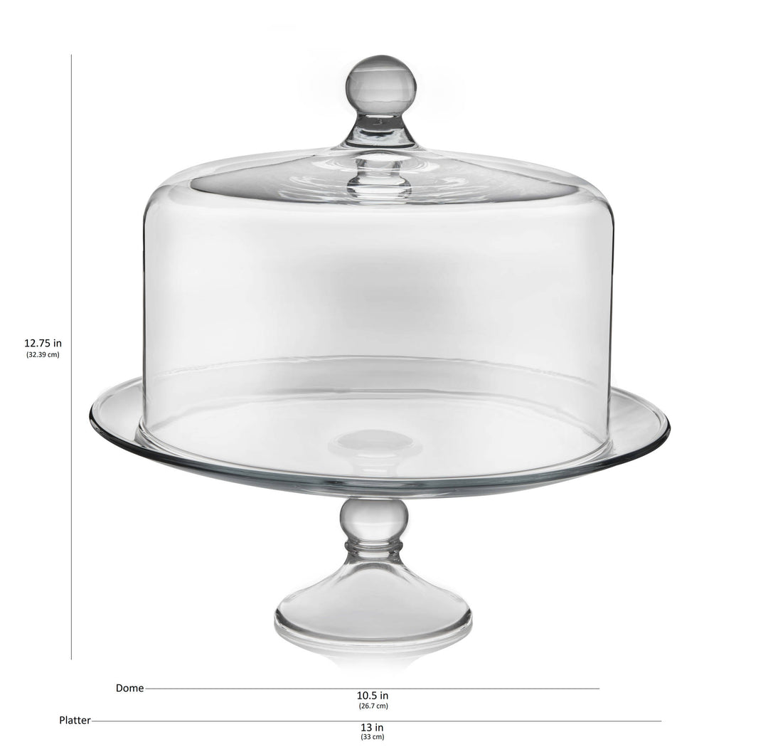 Libbey Selene - Soporte para tartas de cristal con cúpula
