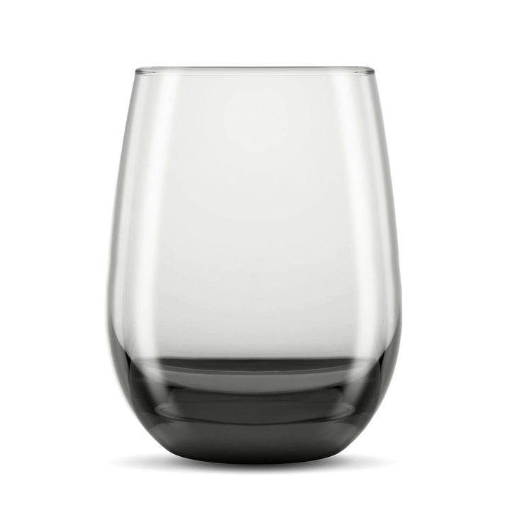Includes six 15.25-ounce stemless colored wine glasses (3.5-inch diameter by 4.5-inch height)