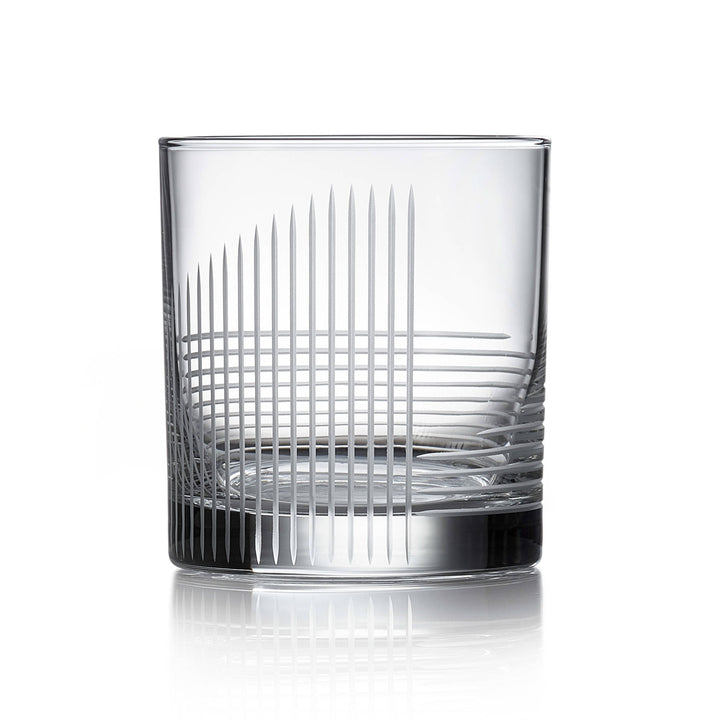 Includes four 11-ounce double old-fashioned rocks glasses (3.25-inch diameter by 3.5-inch height)