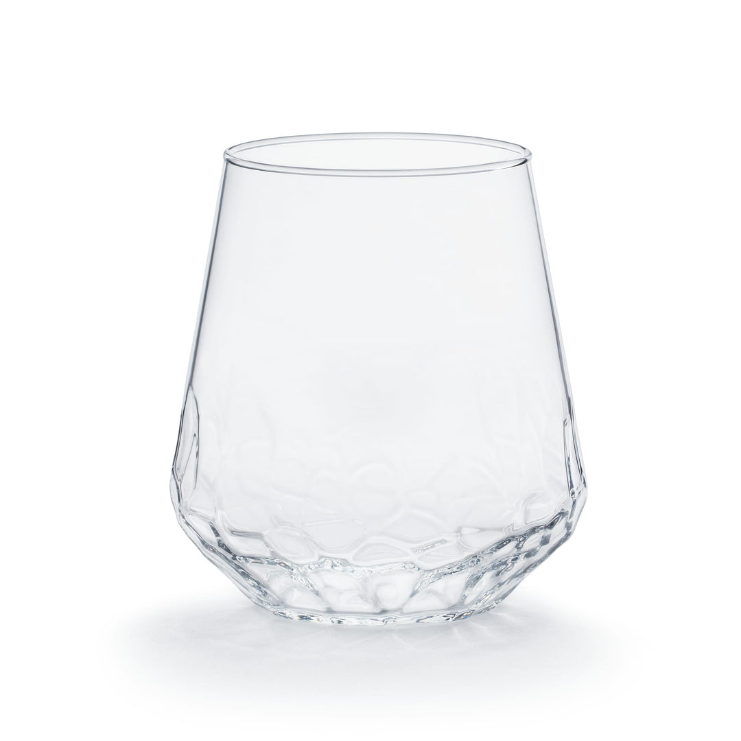 Libbey Hammered Base All Purpose Stemless Wine Glass, 17.75 ounce, Set of 8