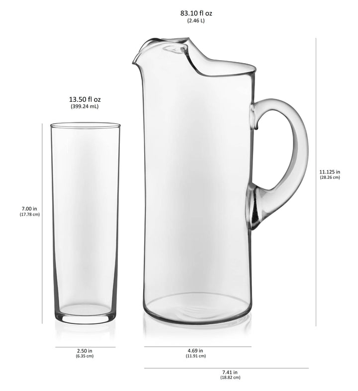 Glasses are durable and dishwasher safe for quick, easy cleanup, Pitcher is not safe for use with hot liquids, handwash only; to help preserve your products, please refer to the Libbey website for care and handling instructions