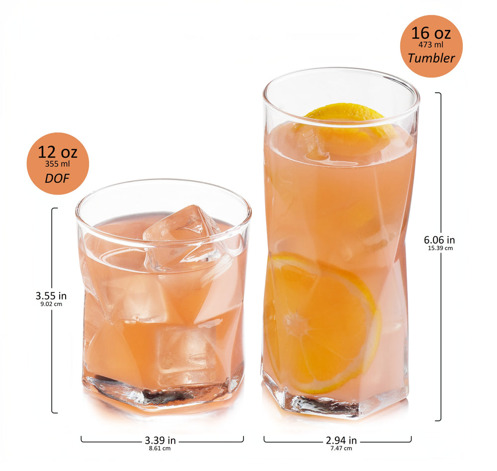 Entertain your guests with our fun geometric angle glassware, designed to captivate and delight