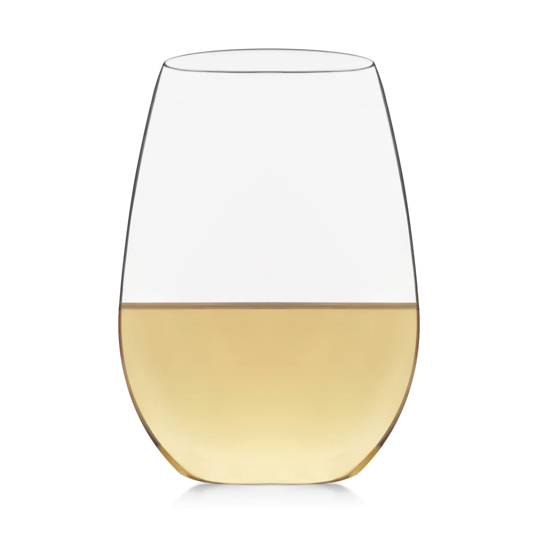 Easy-to-hold and swirl set of four 21-ounce stemless white wine glasses — perfect for Chardonnay, Sauvignon Blanc, Pinot Grigio, Riesling, and more