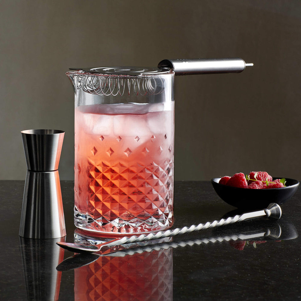 Vintage-inspired Carats stirring glass celebrates cocktail history with its faceted and textural design