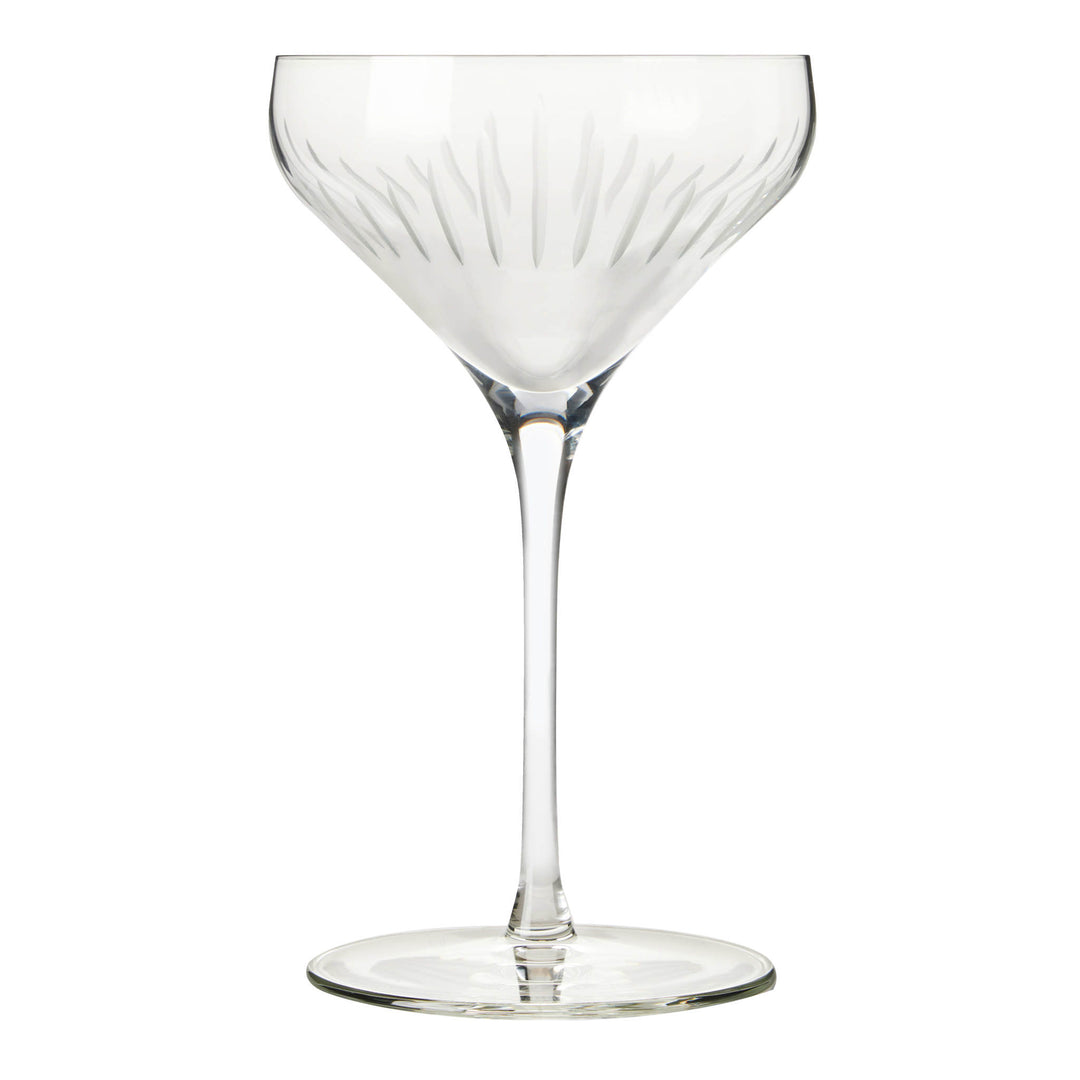 Libbey Signature Greenwich Diamond-Cut Coupe Cocktail Glasses, 8-ounce, Set of 4