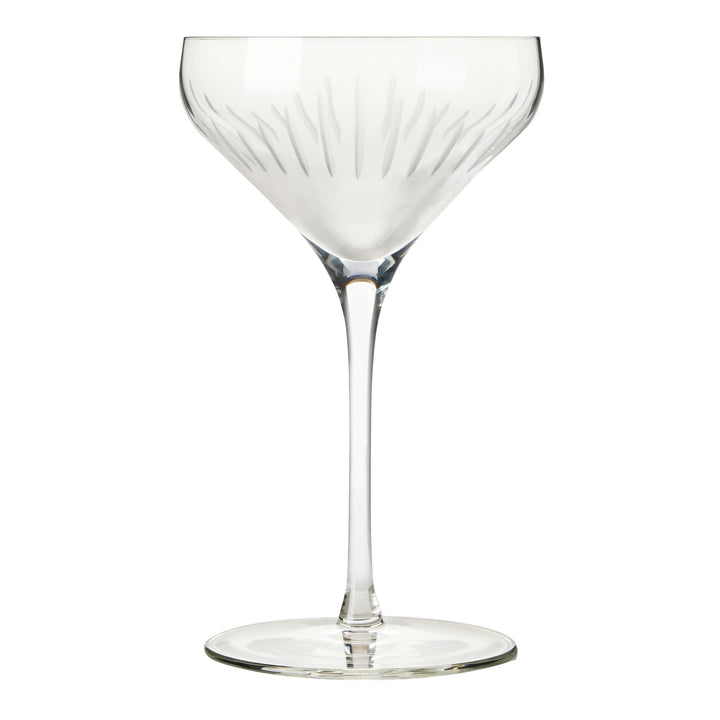 Libbey Signature Greenwich Diamond Cut Coupe Cocktail Glasses, 8 ounce, Set of 4