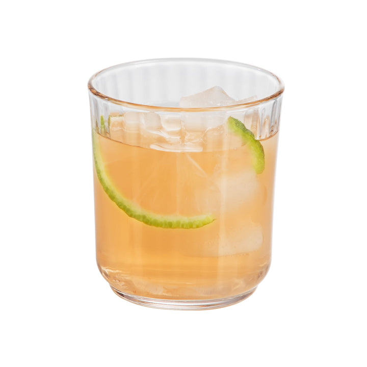 Libbey Paneled Double Old Fashioned Rocks Glasses, 11.2 ounce, Set of 6