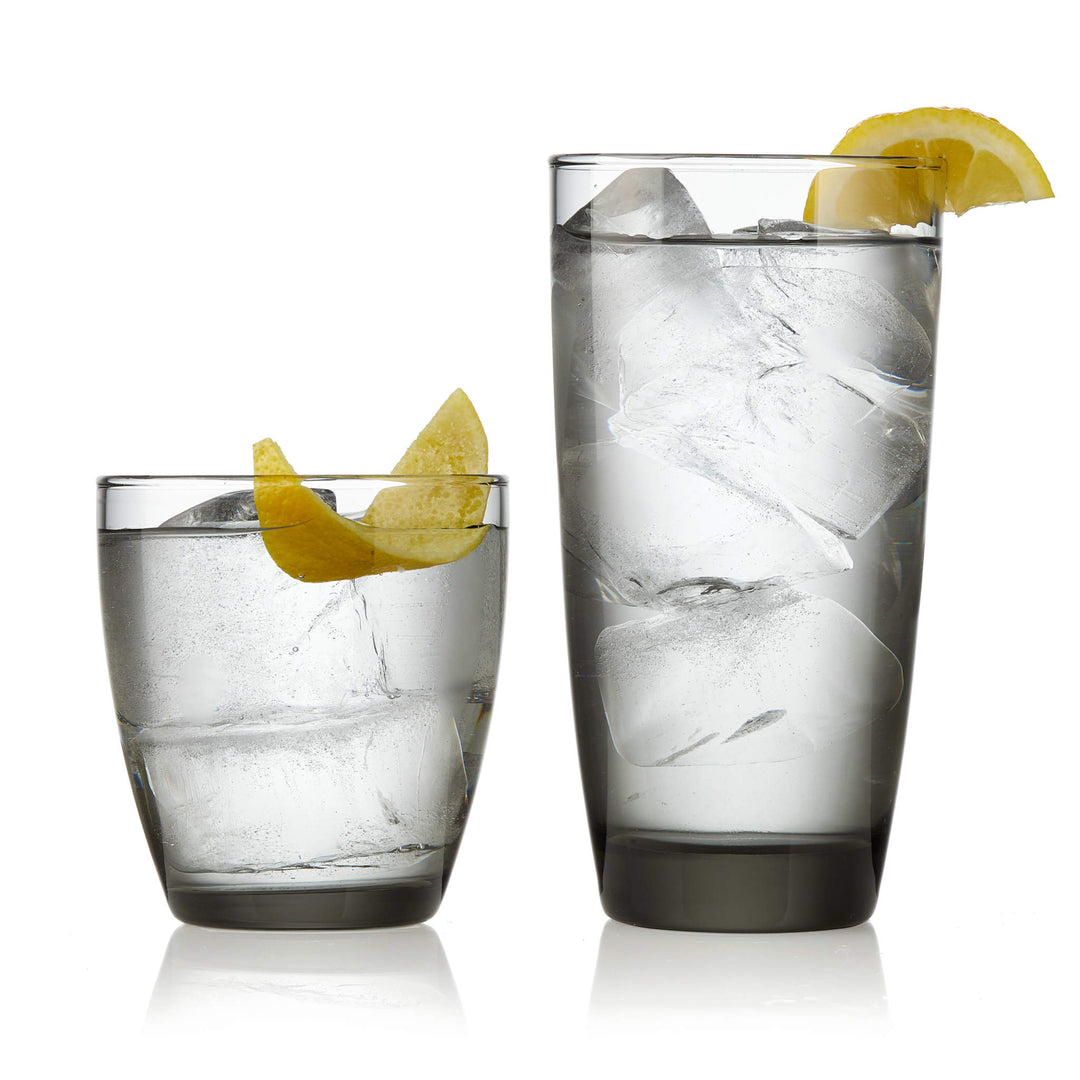 Drinking Glass Set: Our 12 piece cooler and double old-fashioned set is perfect for enjoying a range of drinks, from cocktails to iced tea, its sleek curves complement any tabletop