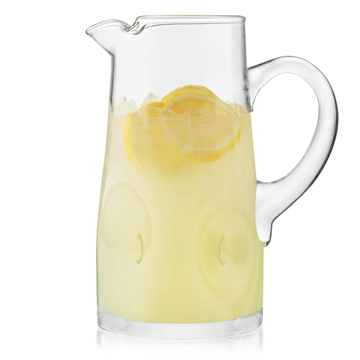 Unique four-sided dimpled shape makes carrying and pouring a joy; serve cold beverages, from wine and cocktails to refreshing lemonade, iced tea, or water