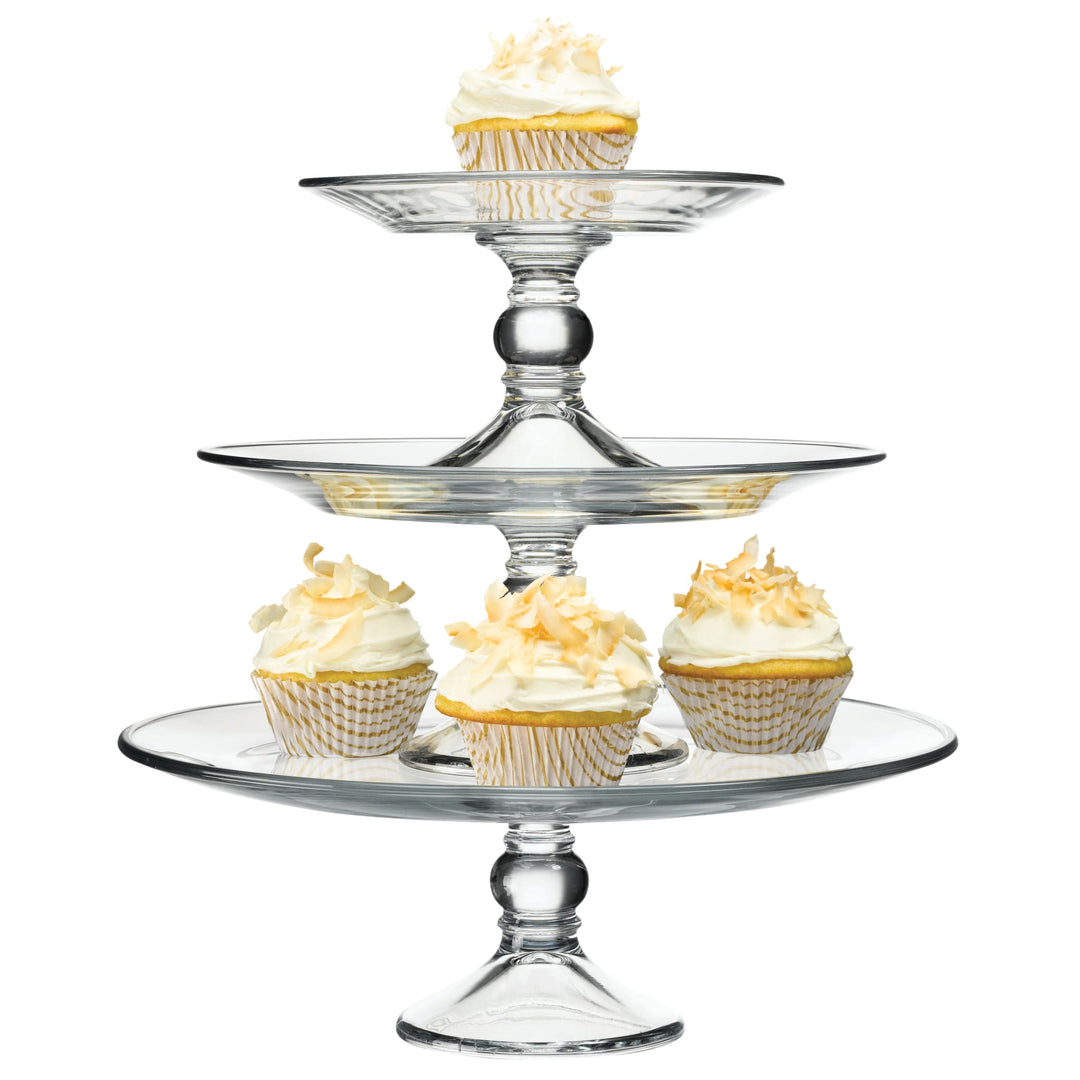 Libbey Selene 3-Tier Glass Footed Server Set