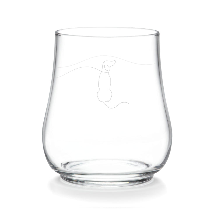 Includes 4, 17-ounce stemless glasses (3.7-inch diameter by 4.2-inch height)