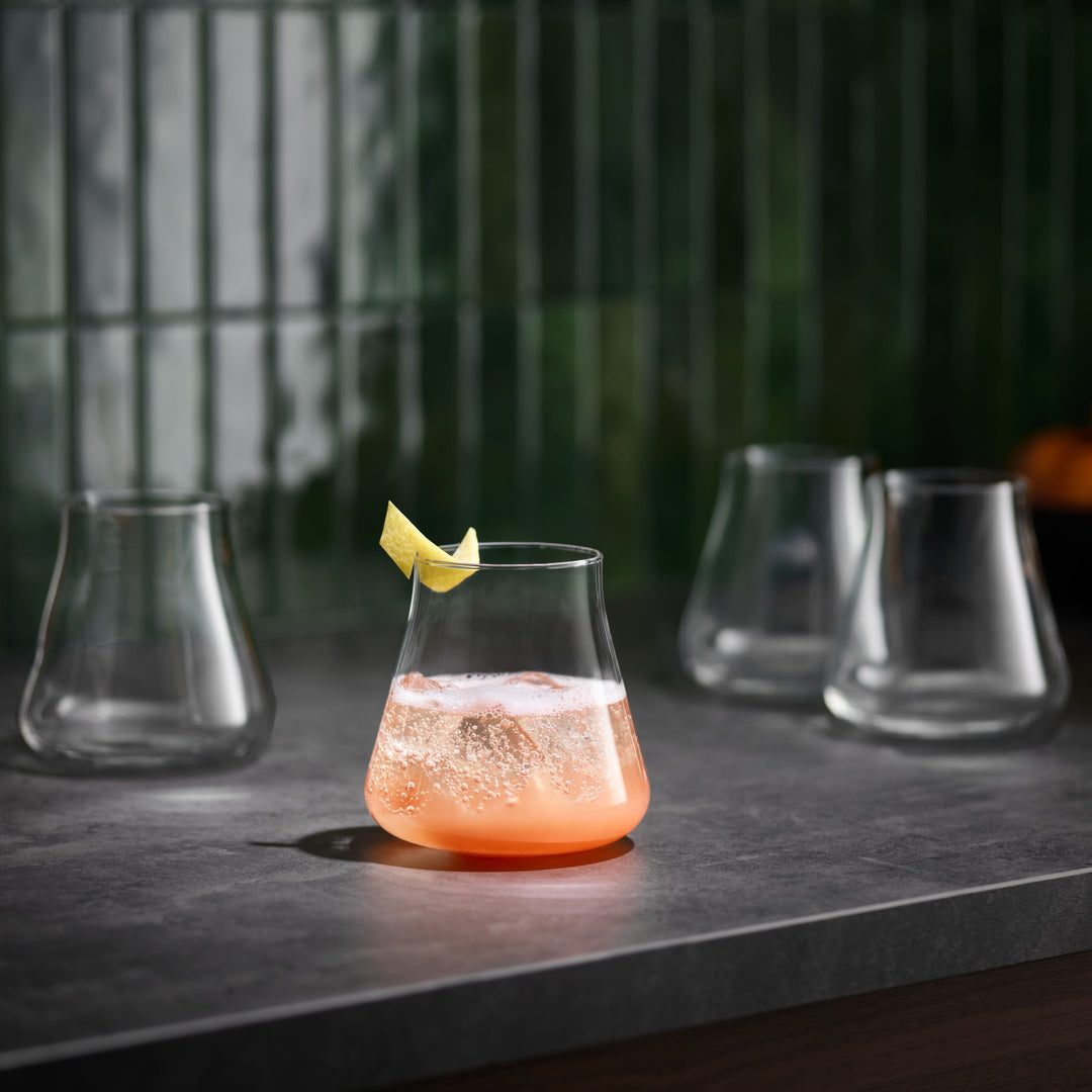 Enjoy the convenience of stemless wine glasses, offering a sturdy silhouette that is easy to hold and less prone to tipping, making them ideal for everyday use as well as special events