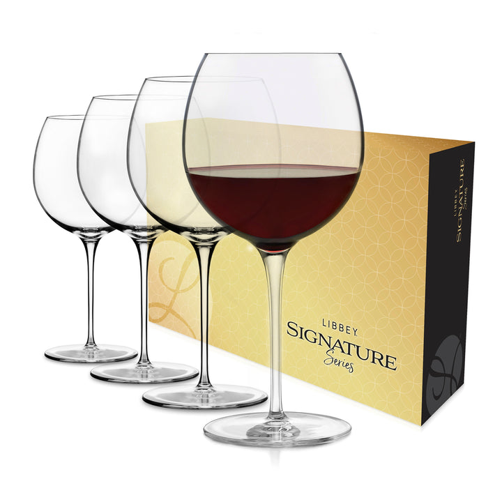 Libbey Signature Kentfield Globo Vino tinto Set de regalo de 4, 24 onzas