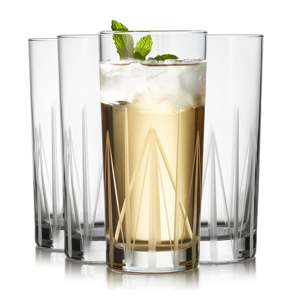 Inspired by Art Deco influences, this cut glassware set is a modern take on classic style and the perfect accent to an elegant evening or for everyday use