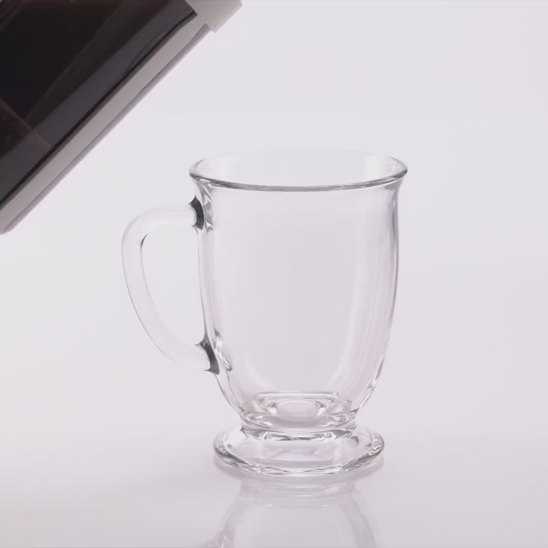 Libbey Kona Glass Coffee Mugs, Set of 6, Size: 16 oz, Clear